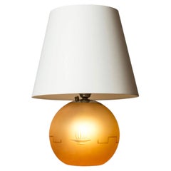 Swedish Grace Glass Table Lamp attributed to Elis Bergh, Kosta, Sweden, 1930s