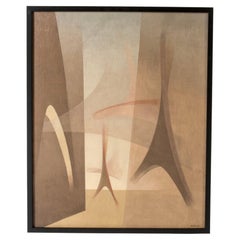 Modernist Oil Painting by Nils Nixon, Sweden, 1947
