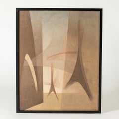 Modernist Oil Painting by Nils Nixon, Sweden, 1947