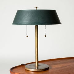 Functionalist Brass Table Lamp by Harald Notini, Böhlmarks, Sweden, 1930s