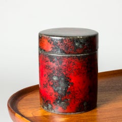 Scandinavian Modern Lidded Faience Box by Hans Hedberg, Biot, France