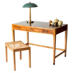 Scandinavian Modern Mahogany Desk by Erik Wørts, Hantverket, Sweden, 1940s