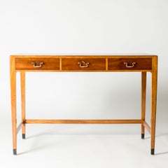 Scandinavian Modern Mahogany Desk by Erik Wørts, Hantverket, Sweden, 1940s