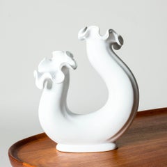 Carrara Stoneware “Våga” Vase by Wilhelm Kåge, Gustavsberg, Sweden, 1950s