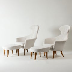 "Stora Eva" Lounge Chairs by Kerstin Hörlin-Holmquist, NK, Sweden, 1950s