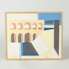 Peinture à l'huile moderniste de Bertil Öhlund, Suède, 1958