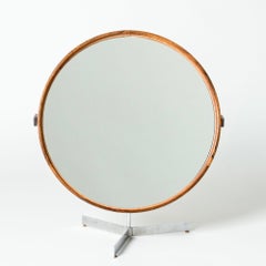 Midcentury Modern Rosewood Table Mirror by from Luxus, Sweden, 1960s