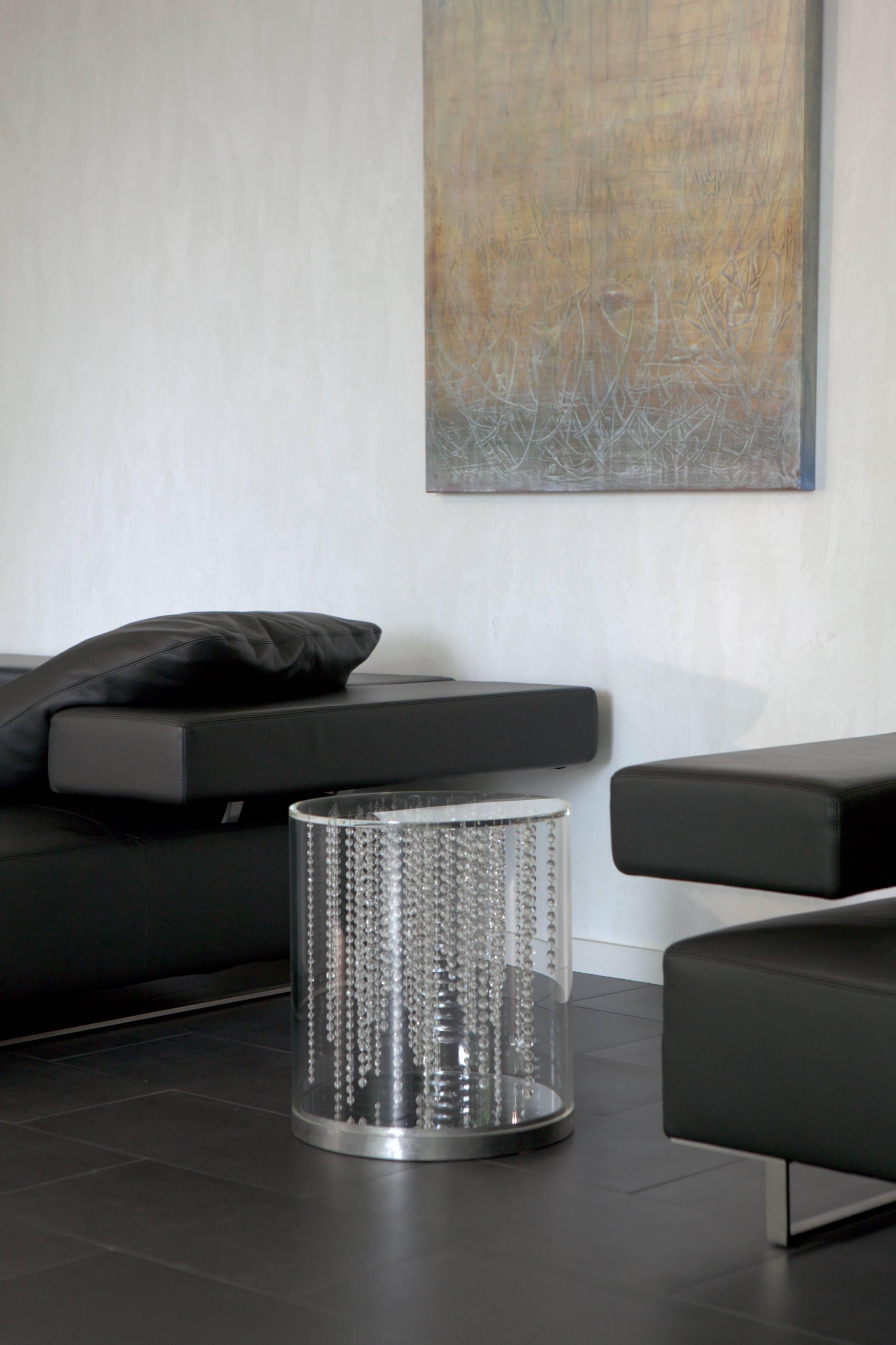 Steel Pluie Side Art Table by Liana Yaroslavsky