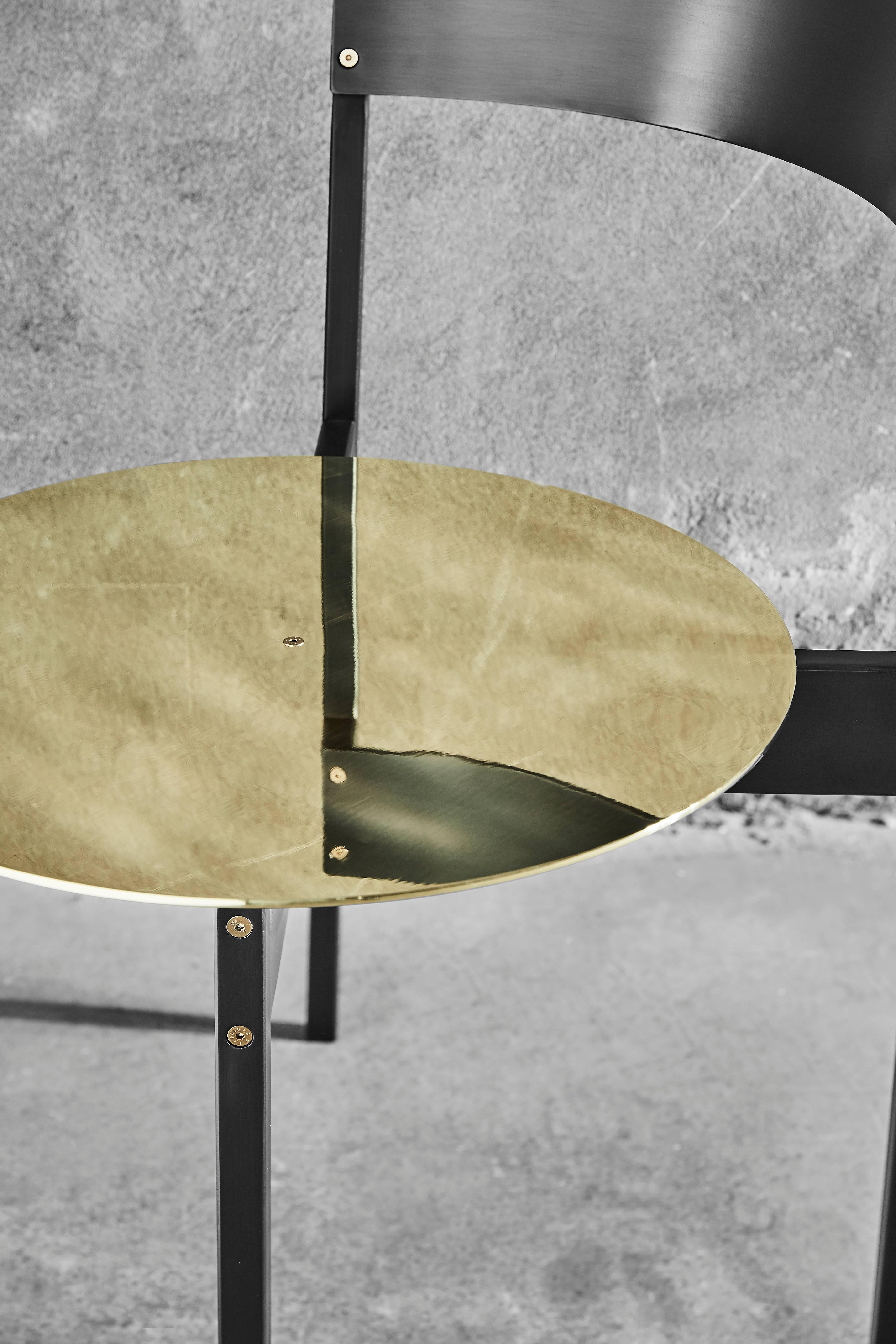 Brugola Metallstuhl entworfen von Martinelli Venezia für Mingardo (Messing) im Angebot