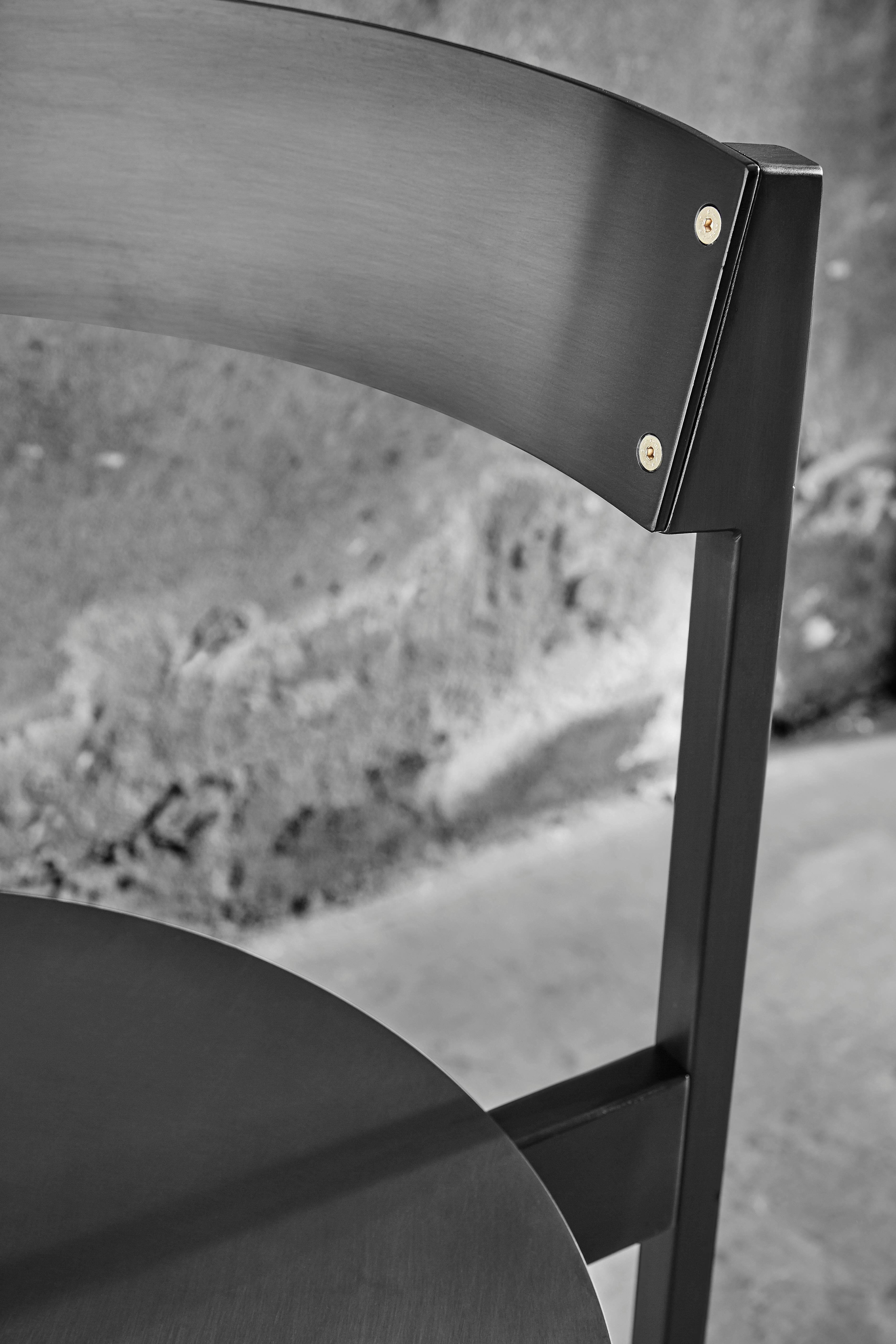 italien Chaise en métal Brugola conçue par Martinelli Venezia pour Mingardo en vente