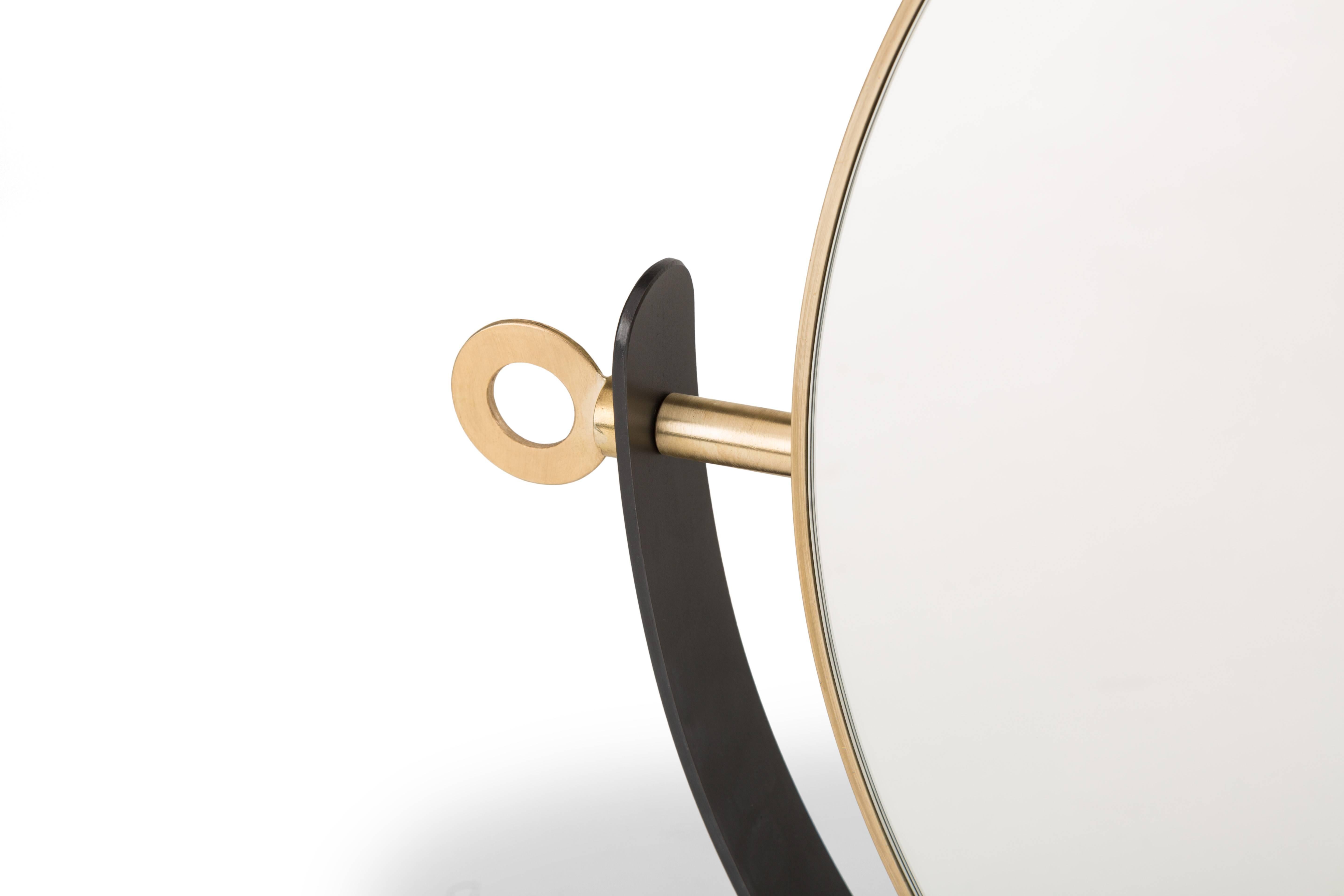 Italian Ilario Brass Mirror Designed by Federica Biasi for Mingardo For Sale