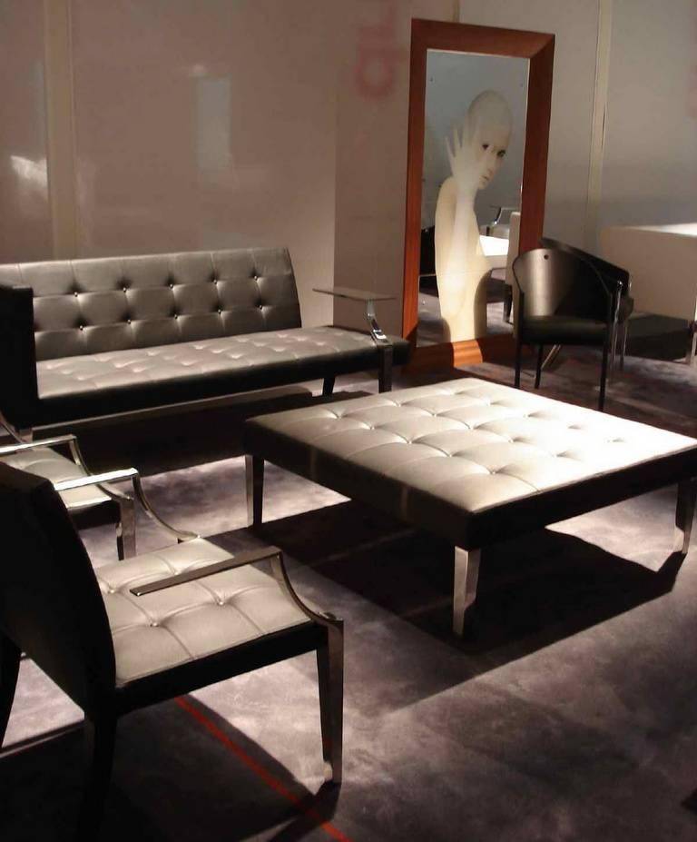 „Monseigneur“ Sofa aus gestepptem Leder entworfen von Philippe Starck für Driade im Angebot 1