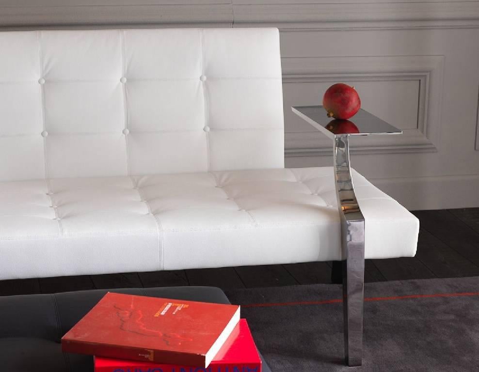 „Monseigneur“ Sofa aus gestepptem Leder entworfen von Philippe Starck für Driade (Edelstahl) im Angebot