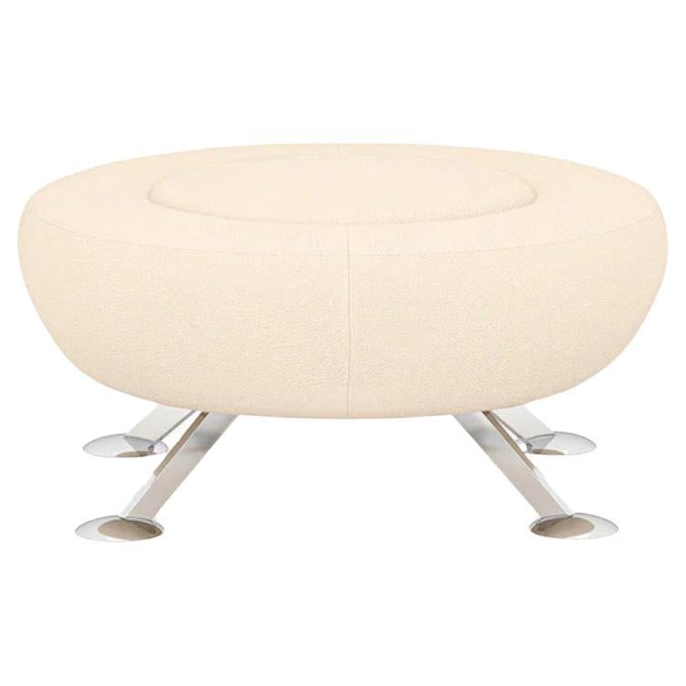 De Sede DS-164 Hocker mit cremefarbener Polsterung von Hugo de Ruiter