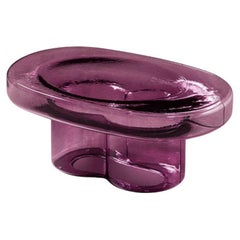SODA Blown Murano Glass Oval Coffee Table in Amethyst by Yiannis Ghikas