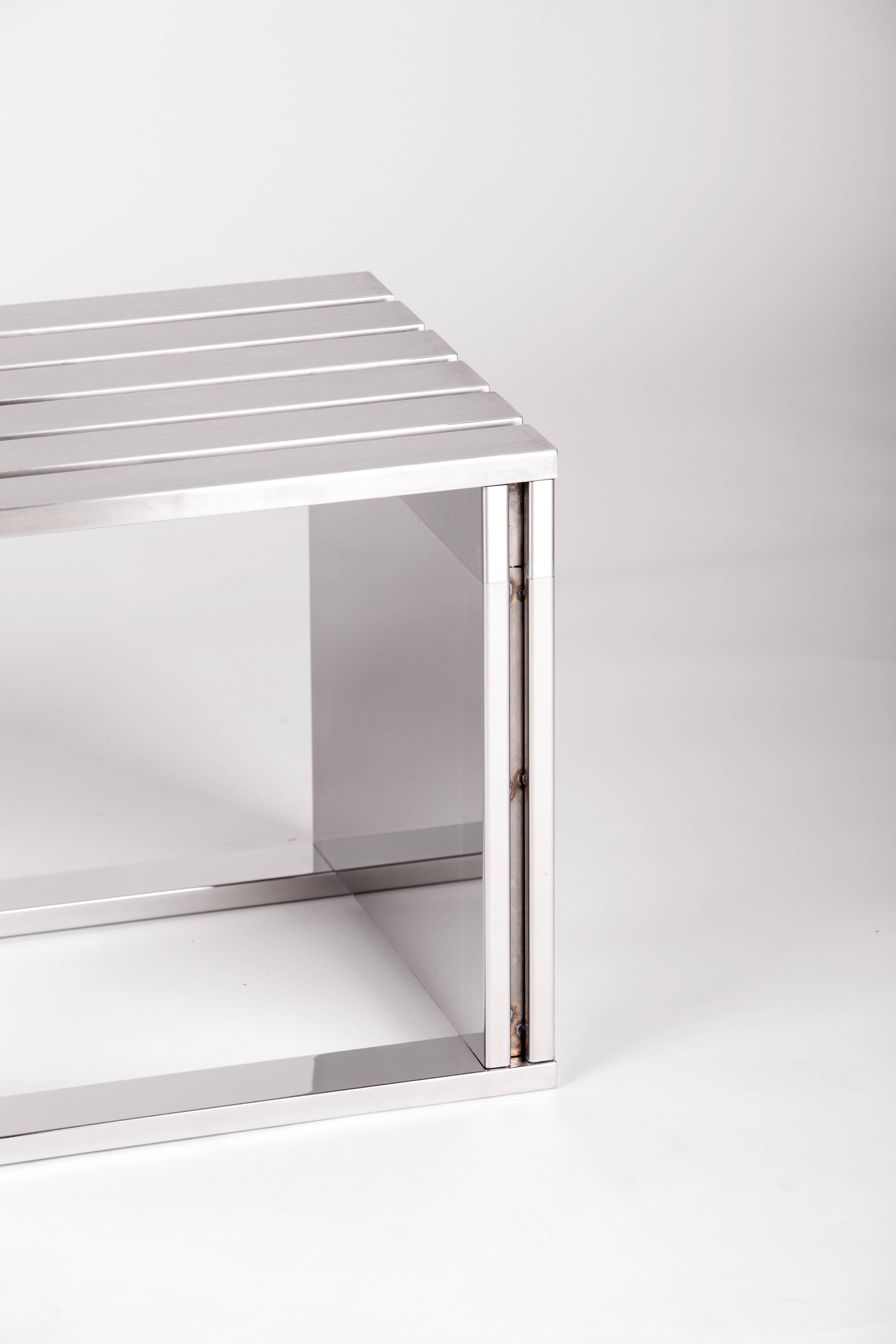 Italian Bicroma Bench in Stainless Steel by Parisotto and Formenton For Sale