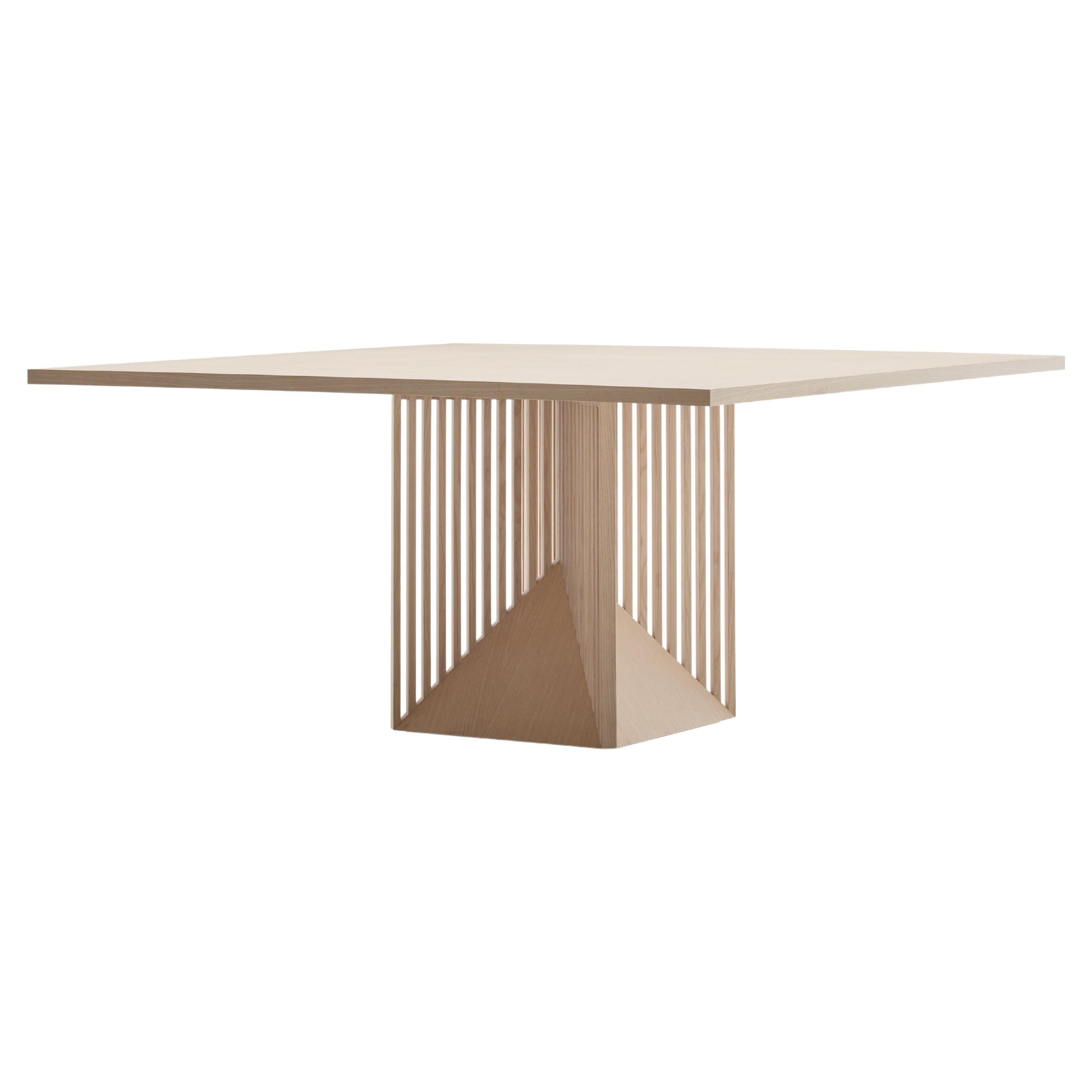 Acerbis Square  Maestro Table in Bleached Ash Wood by Gianfranco Frattini For Sale