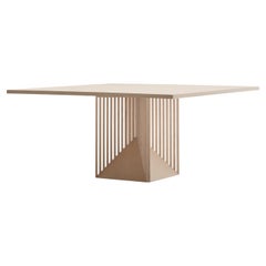 Acerbis Square  Maestro Table in Bleached Ash Wood by Gianfranco Frattini