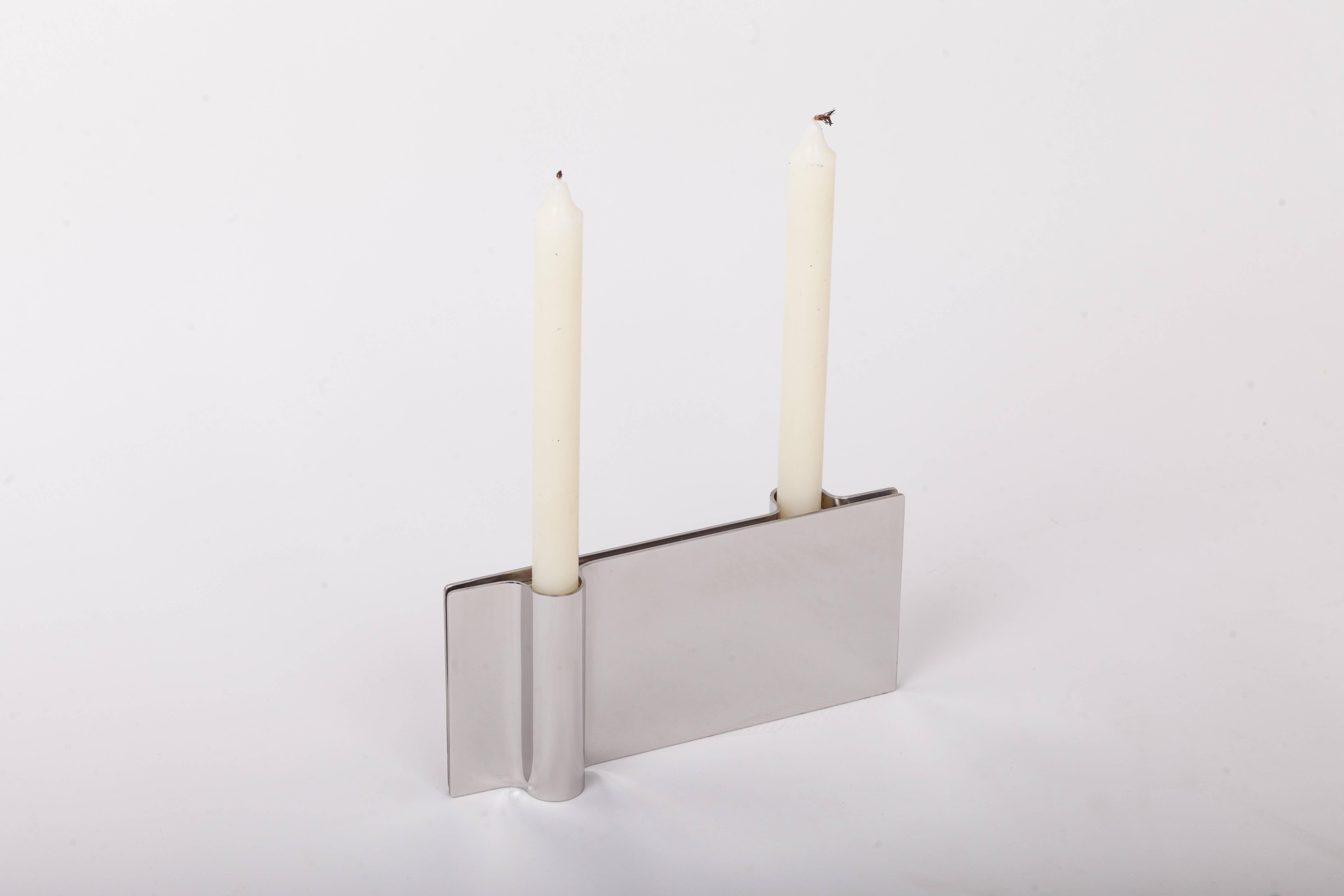 Metal Folio Candleholders Designed by Antigone Acconci in Copper, Brass or Inox  For Sale