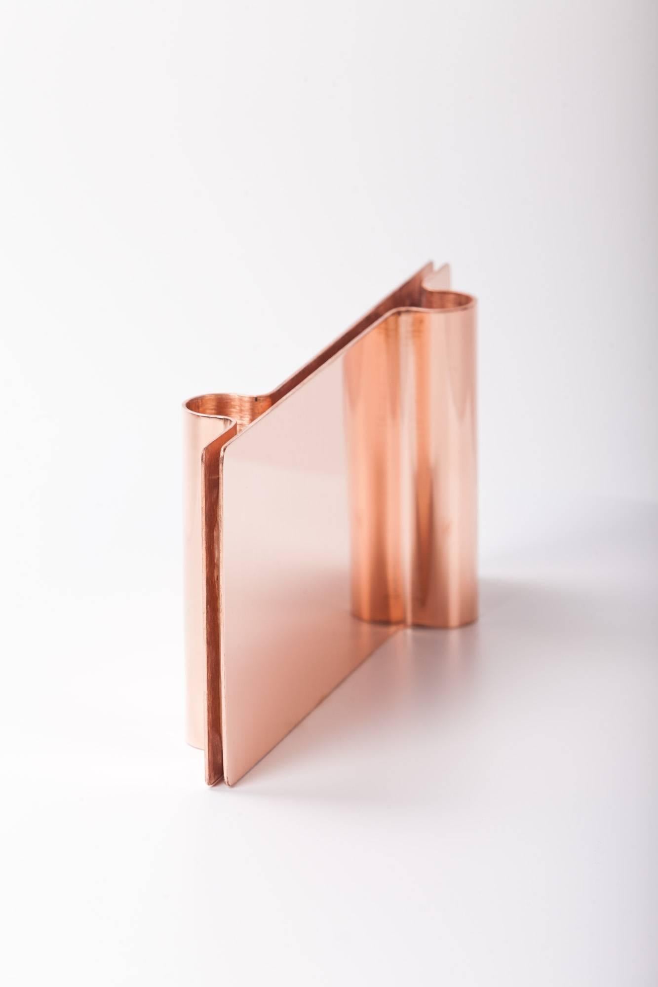 Italian Folio Candleholders Designed by Antigone Acconci in Copper, Brass or Inox  For Sale