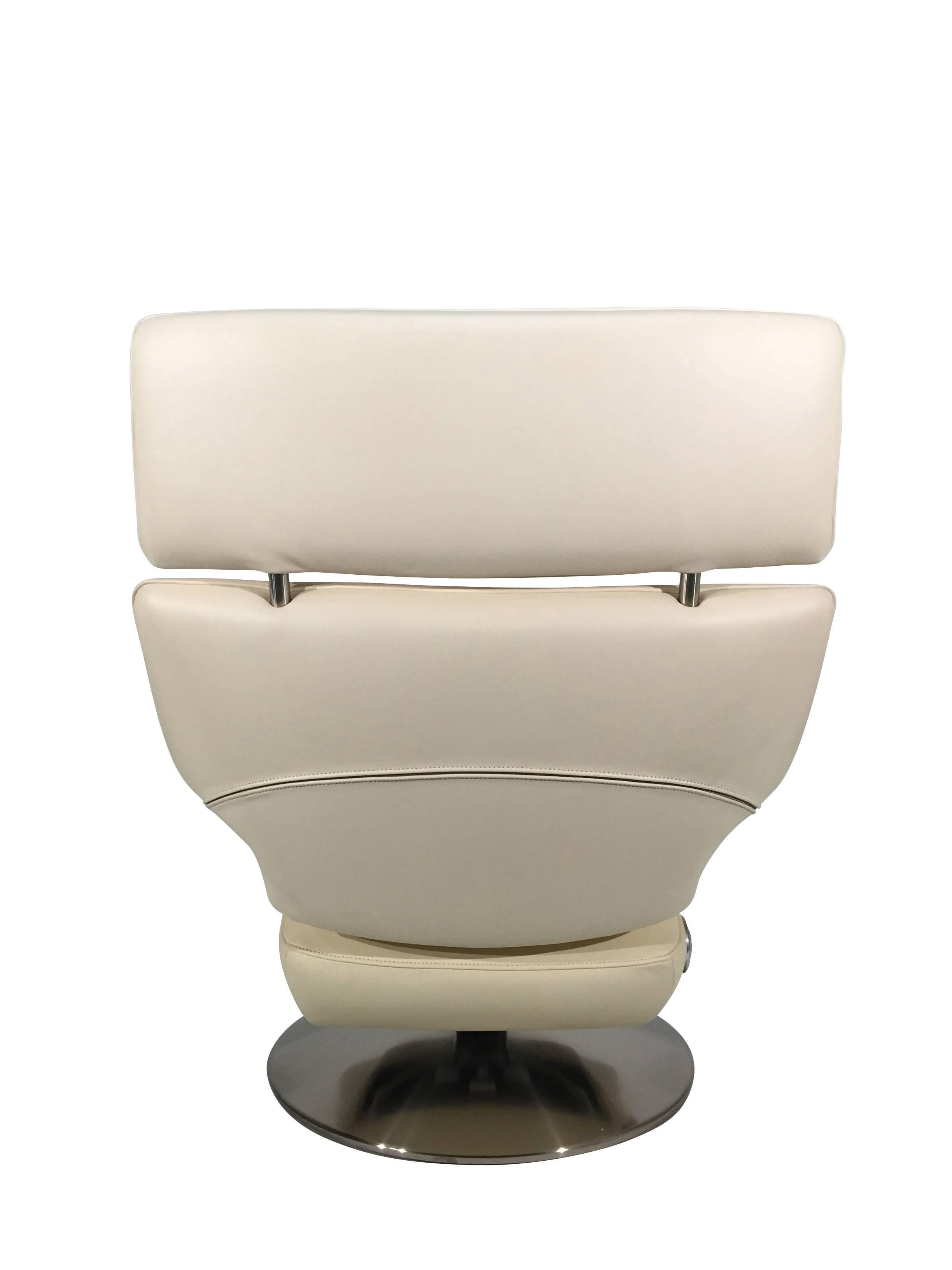 De Sede DS-255/11 Sessel in Leder Select Off-White (Schweizerisch) im Angebot