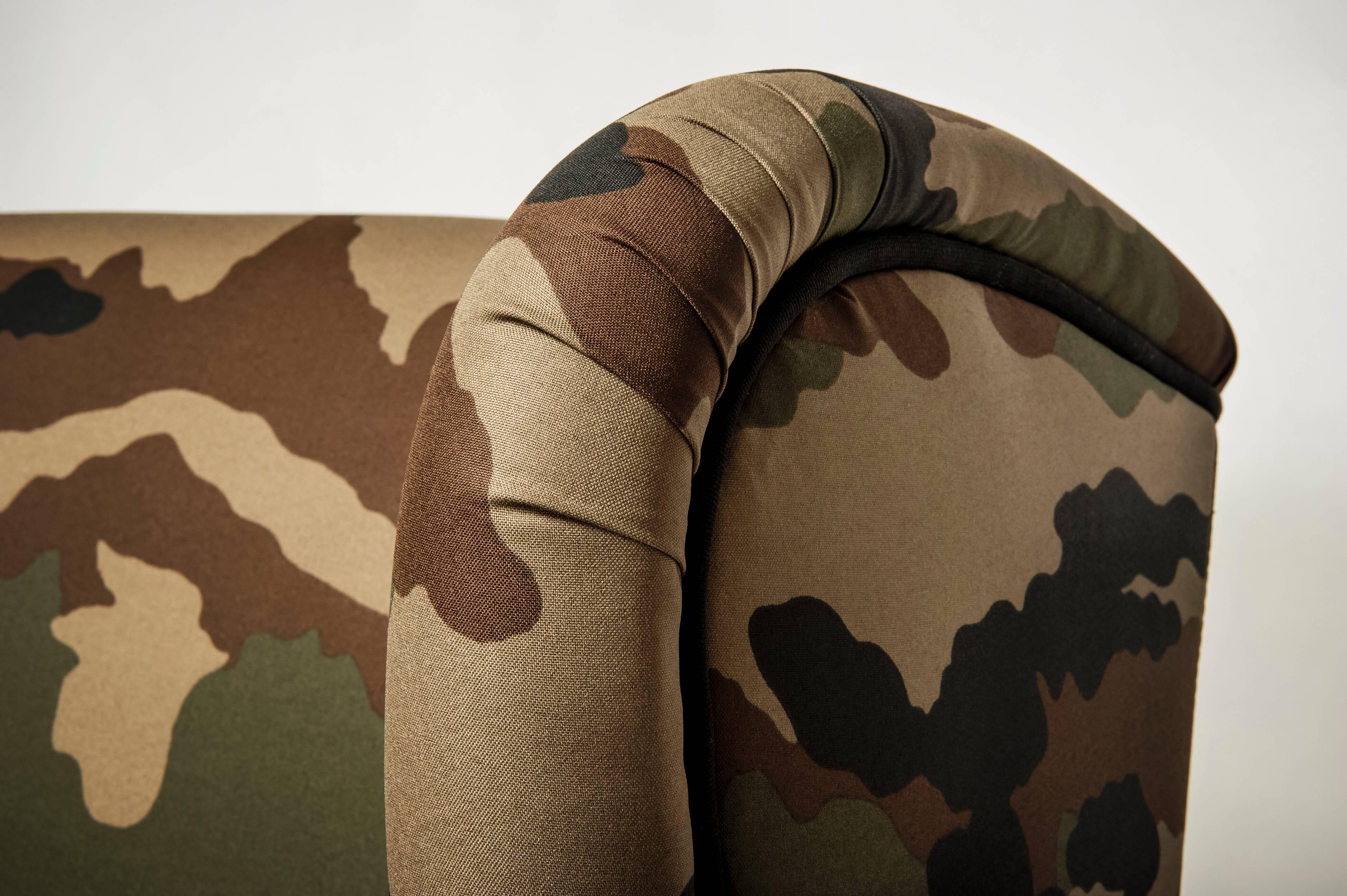 Italian Alexander Camouflage Military Loveseat by Gianni G. Pellini for Spazio Pontaccio