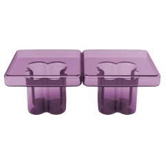 Soda-geblasenes Murano-Glas - zwei quadratische couchtische von Yiannis Ghikas