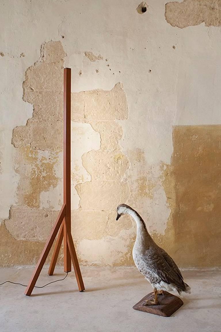 Wood Stecco Floor Lamp Designed by Nestor Perkal for Oscar Maschera For Sale