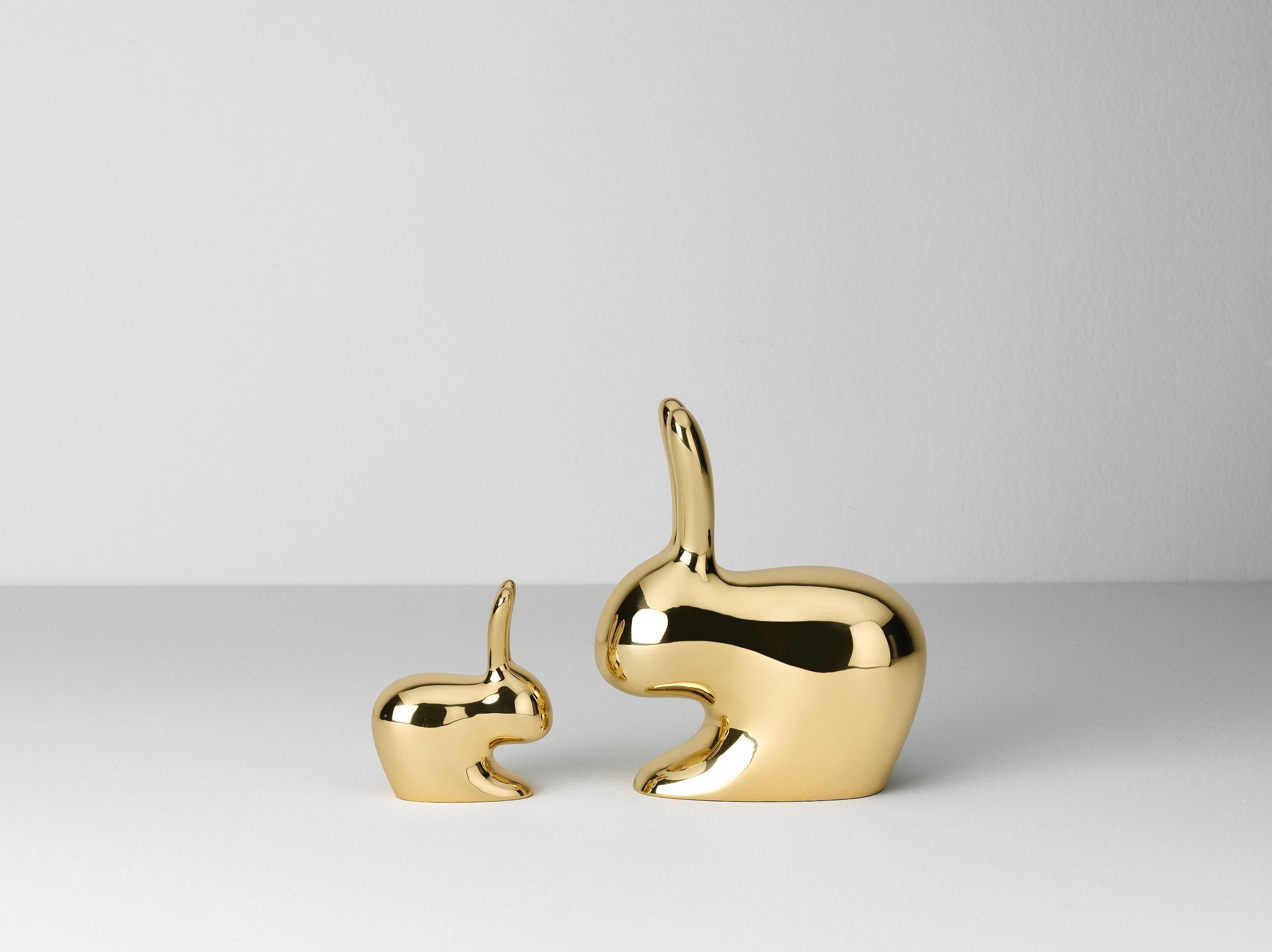 Condiment salt and pepper in casted brass designed by Stefano Giovannoni.