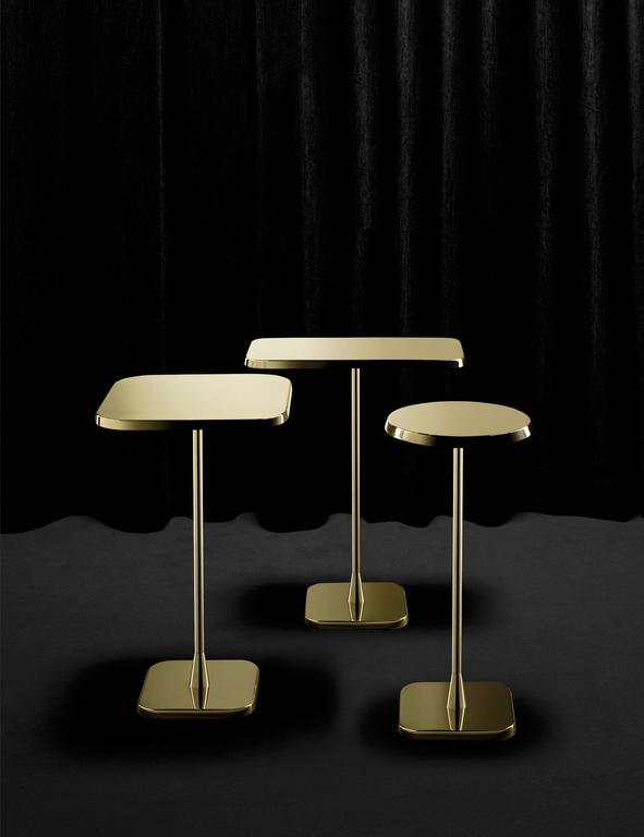 Anodized Opera Rectangular Brass Table Designed by Richard Hutten for Ghidini For Sale