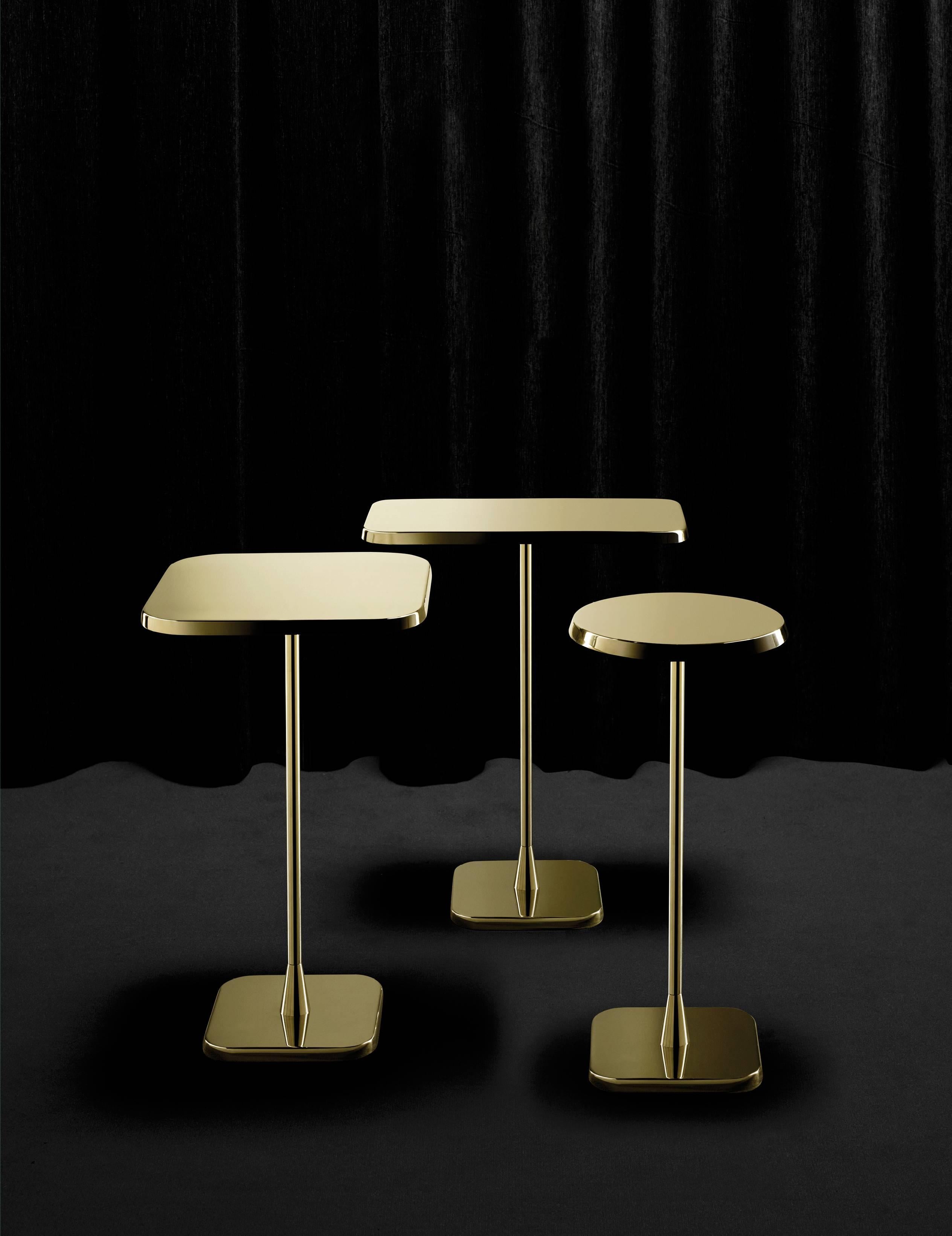 Italian Opera Square Brass Table Design by Richard Hutten for Ghidini For Sale