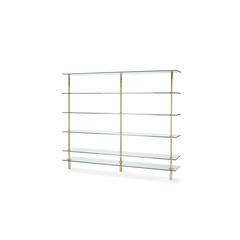 Legs Bookcase Polished Brass and Crystal Designed by Paolo Rizzatto