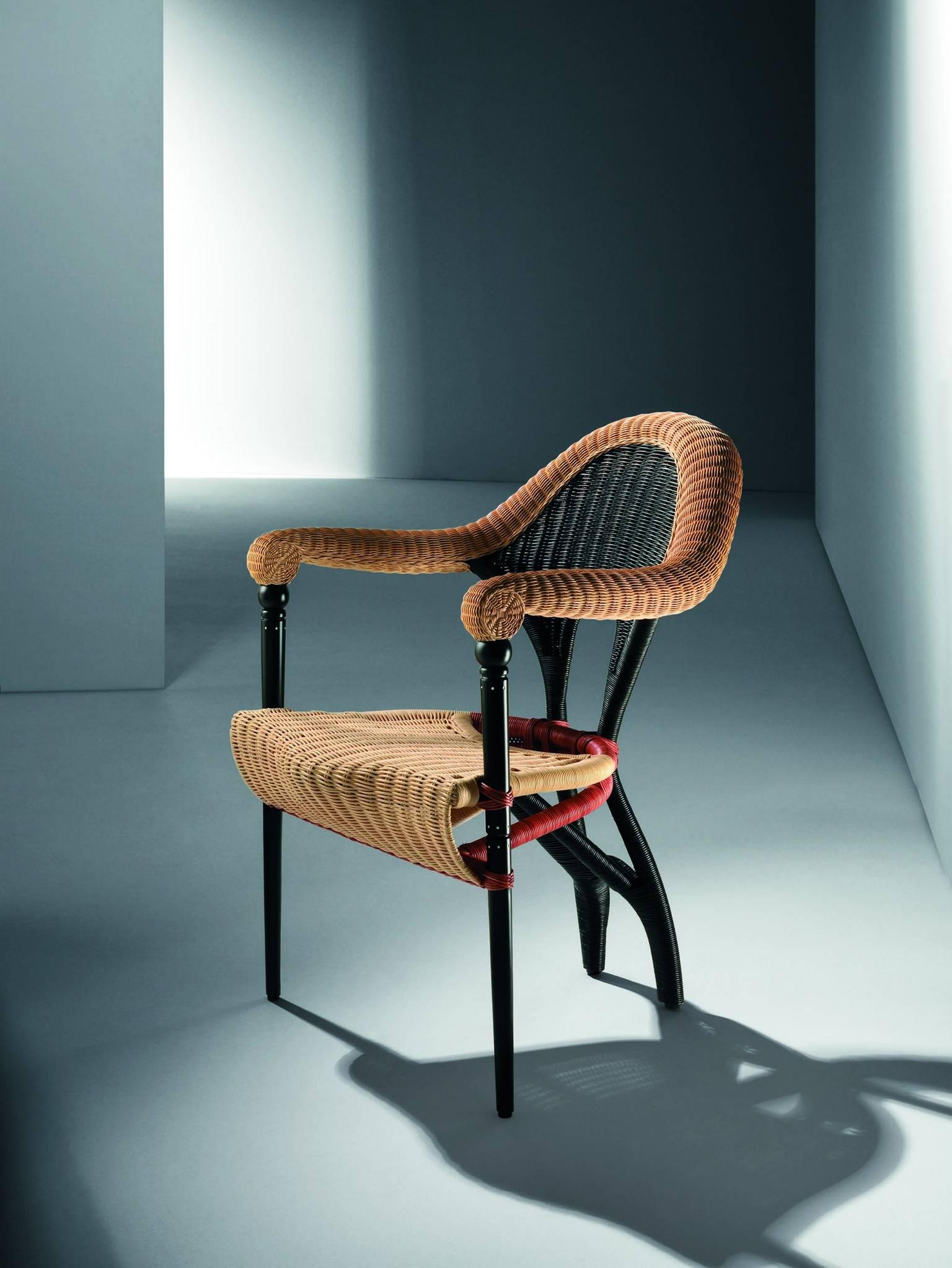 „Liba“ Sessel mit Rattanbezug aus natürlichem Rohr, entworfen von Borek Sipek für Driade im Zustand „Neu“ im Angebot in Brooklyn, NY