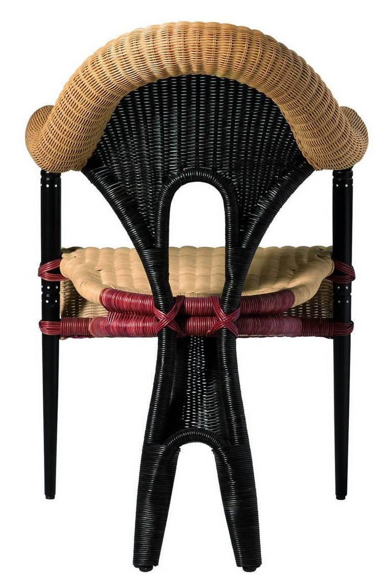 „Liba“ Sessel mit Rattanbezug aus natürlichem Rohr, entworfen von Borek Sipek für Driade (Italienisch) im Angebot
