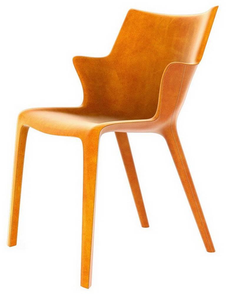 Chaise de salle à manger en cuir « Lou Eat » conçue par Philippe Starck pour Driade Neuf - En vente à Brooklyn, NY