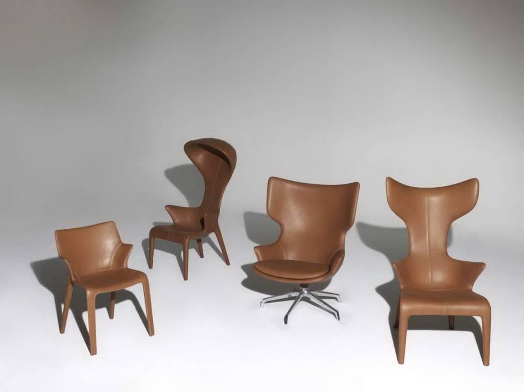 Chaise de salle à manger en cuir « Lou Eat » conçue par Philippe Starck pour Driade en vente 3
