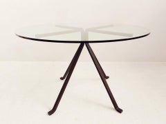 "Cuginetto" Tempered Glass and Steel Table by Enzo Mari for Driade