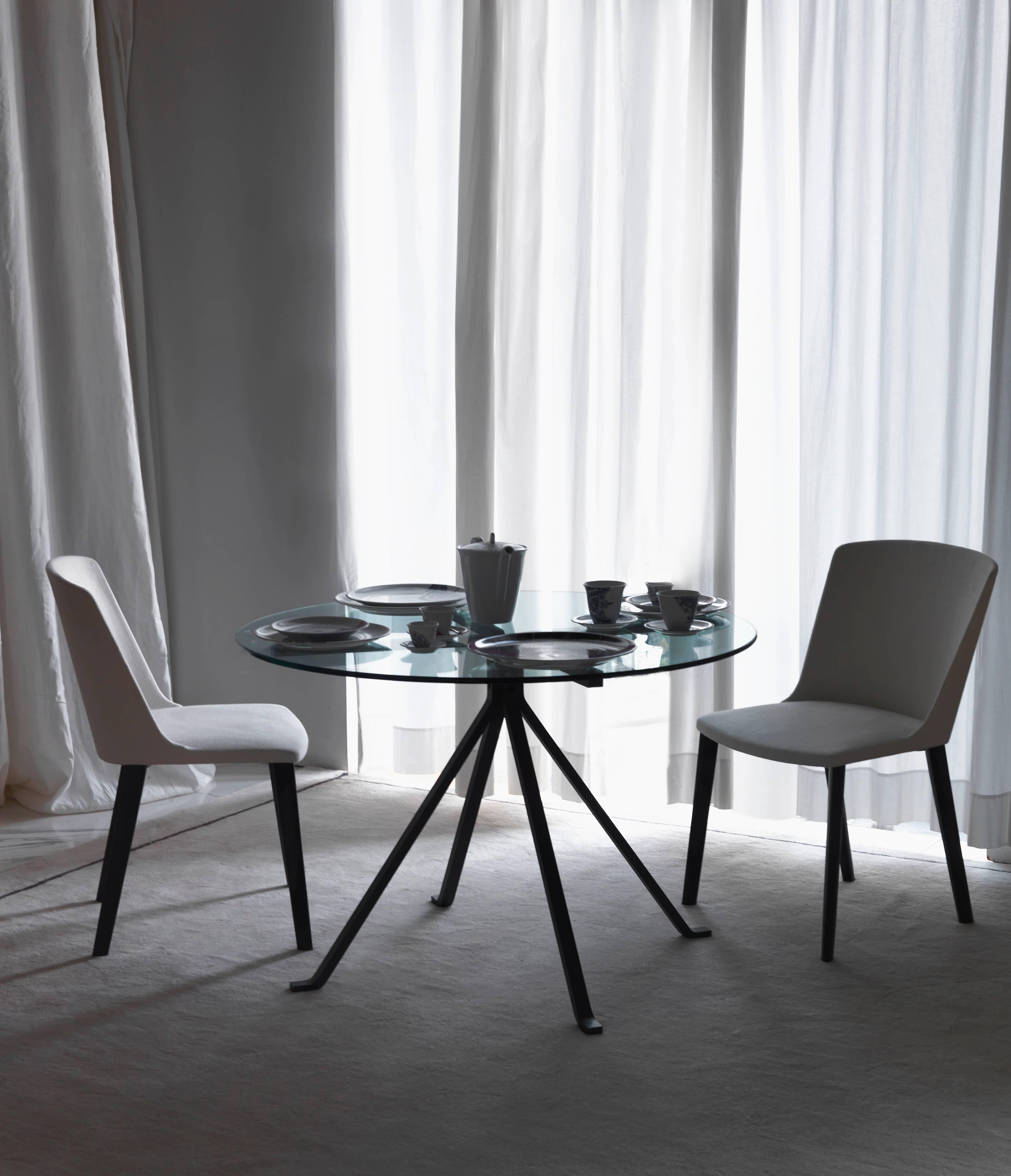 Table de salle à manger « Cugino » en verre trempé et acier peint d'Enzo Mari pour Driade Neuf - En vente à Brooklyn, NY