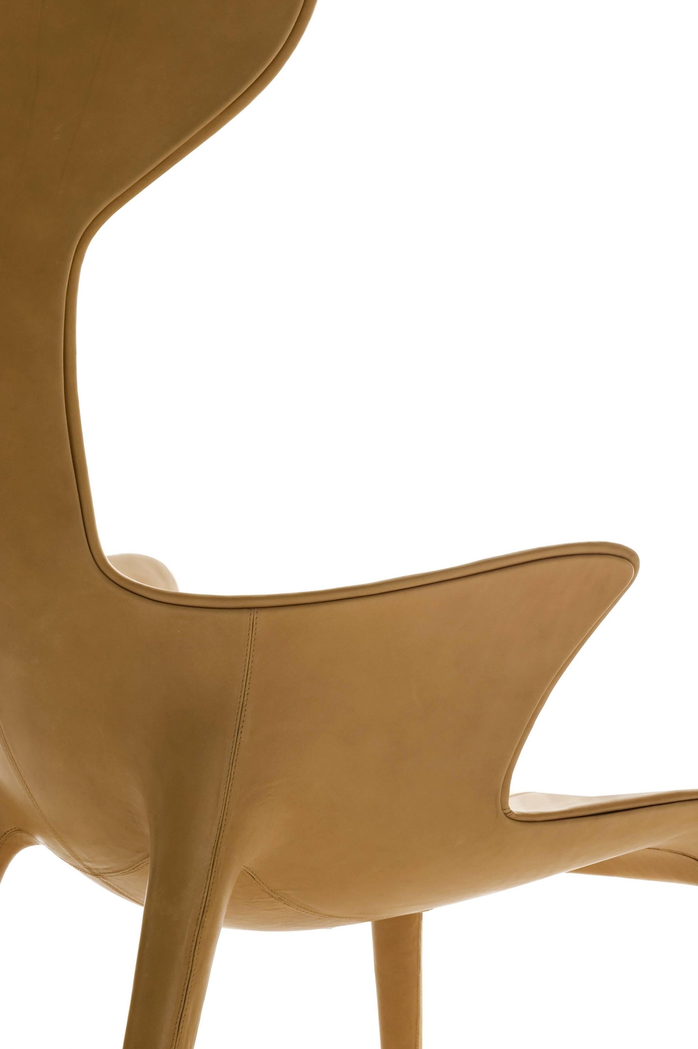 Moderne Fauteuil « Lou Read » en cuir et polyuréthane renforcé de P. Starck pour Driade en vente
