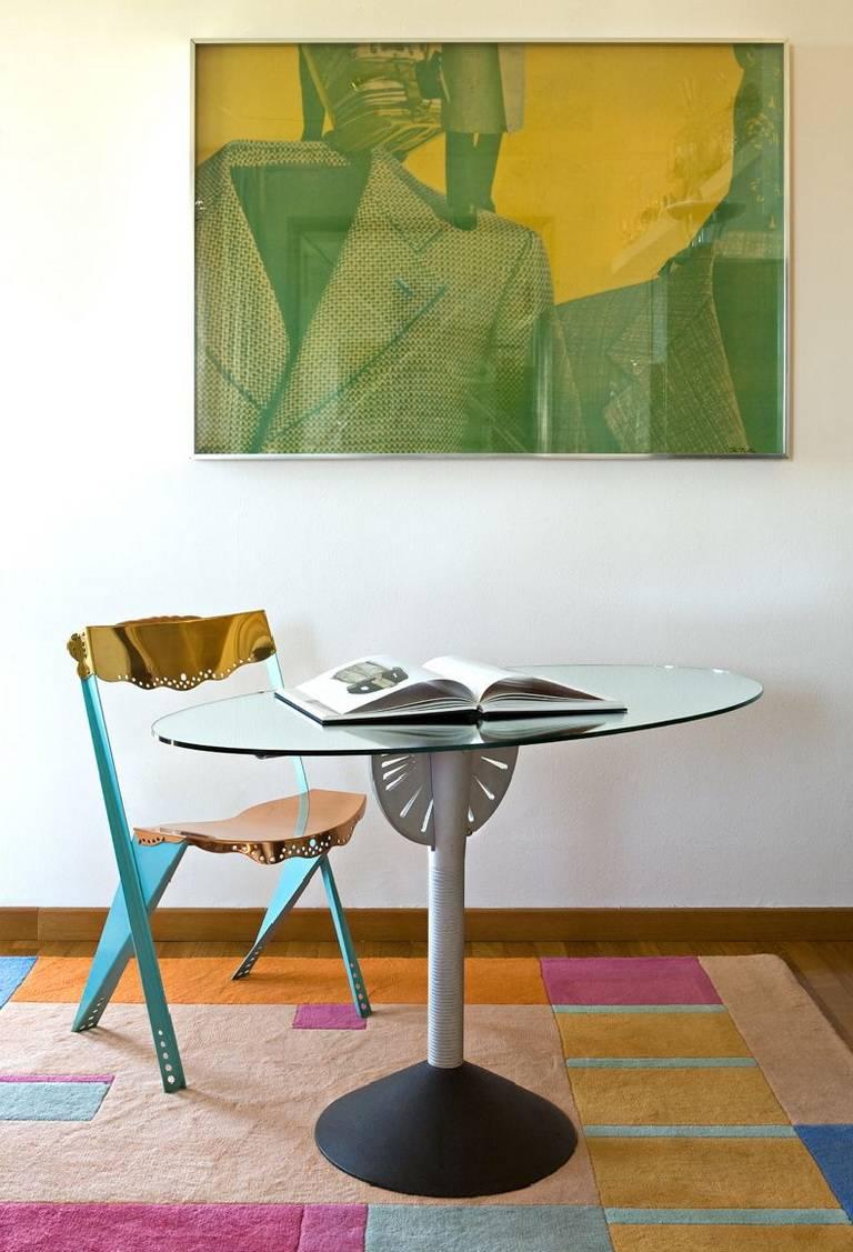 „Psiche“-Tisch und Spiegel, entworfen von Philippe Starck für Driade (Aluminium) im Angebot