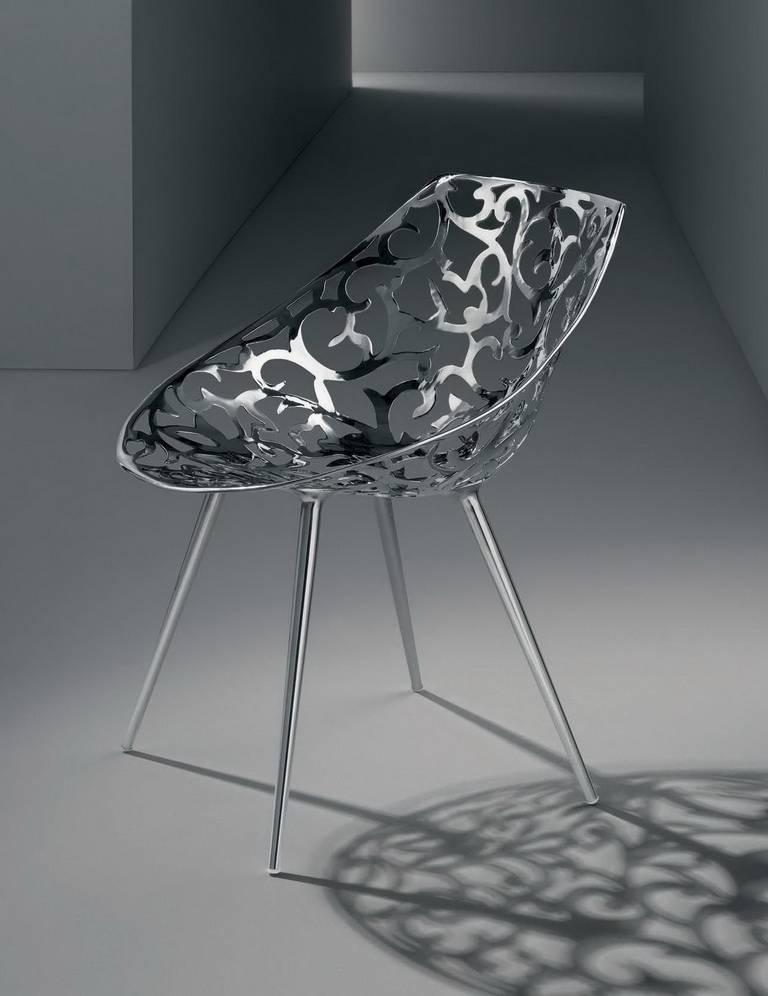 Moderne Chaise Miss Lacy en acier moulé à motifs de fleurs de Philippe Starck pour Driade en vente