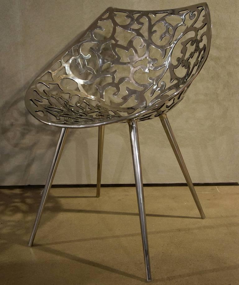 Moulage Chaise Miss Lacy en acier moulé à motifs de fleurs de Philippe Starck pour Driade en vente