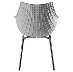 "Meridiana" Leather and Steel Chair Designed by Christophe Pillet for Driade