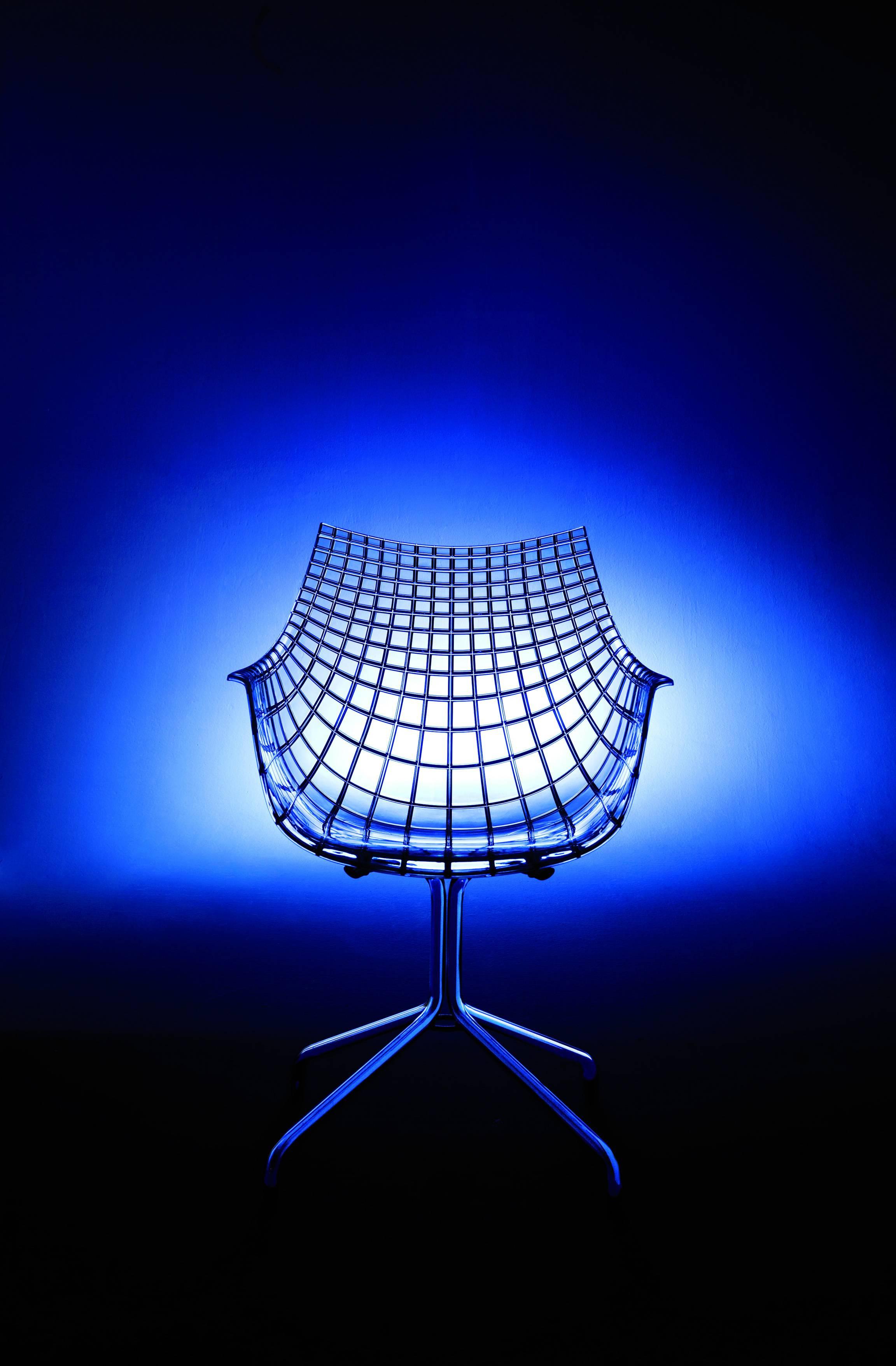 Chaise Meridiana en polycarbonate et acier conçue par C. Pillet pour Driade Neuf - En vente à Brooklyn, NY