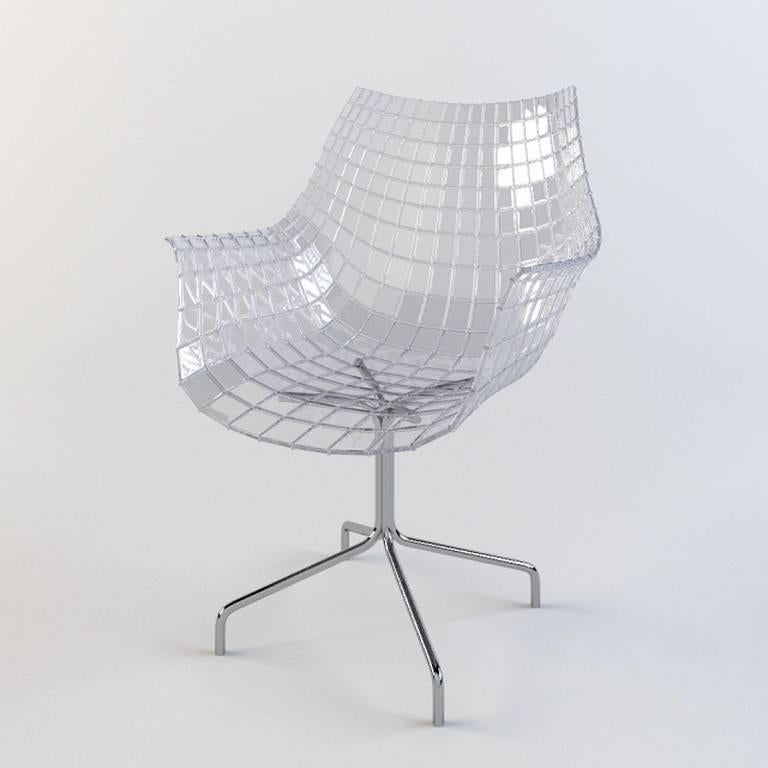 Moderne Chaise Meridiana en polycarbonate et acier conçue par C. Pillet pour Driade en vente