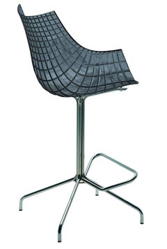 Taburete alto giratorio de policarbonato y acero "Meridiana" de C. Pillet para Driade