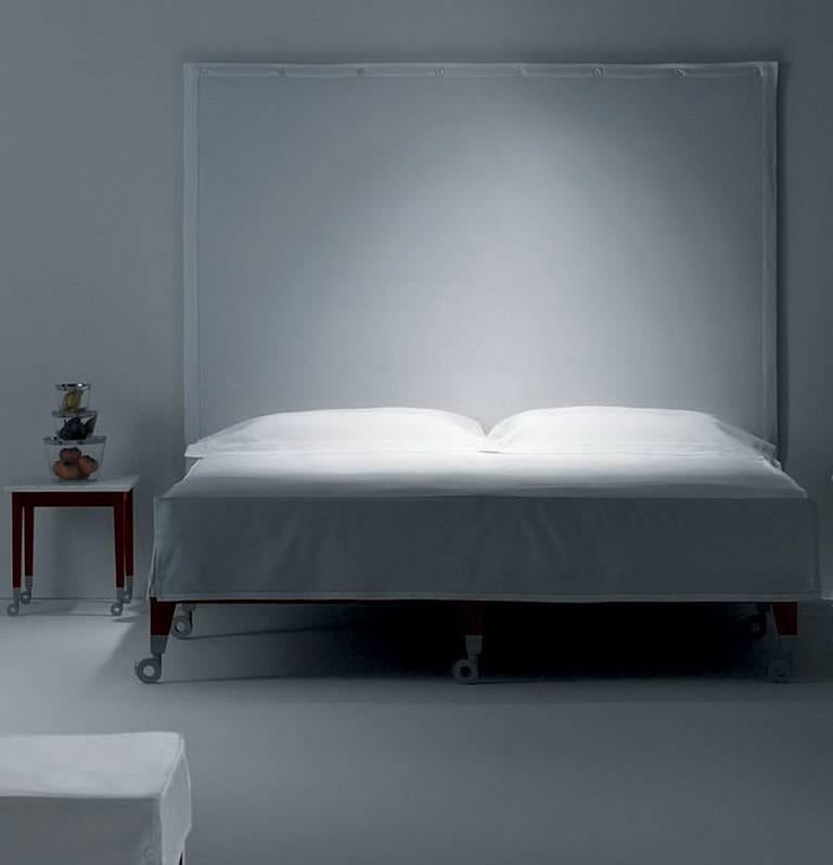 "Neoz" Castored Mahogany Double Bed Designed by Philippe Starck for