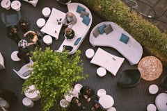 "Piaffe'' White or Light Grey Coffee Table by L. and R. Palomba for Driade