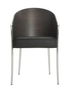 Fauteuil courbé en contreplaqué de chêne gris "King Costes" par Philippe Stark pour Driade