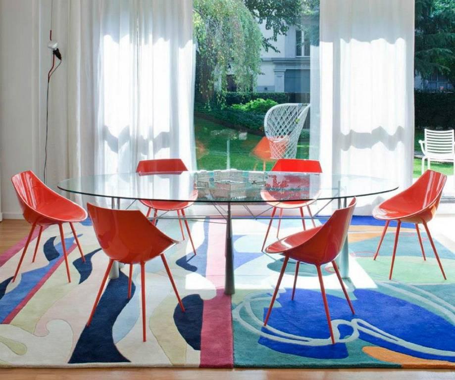 Table « Lybra » en verre trempé et acier conçue par Elliott Littman pour Driade en vente 2